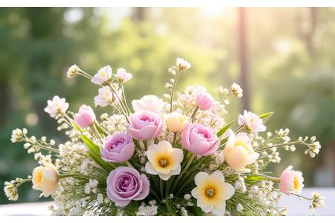 Decoración de boda primaveral con tonos pastel y flores de temporada