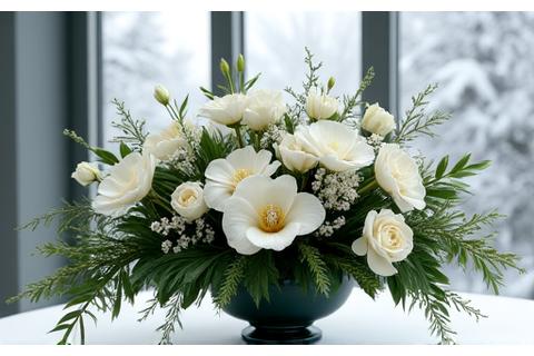 Boda de invierno con elegantes decoraciones en blanco y verde