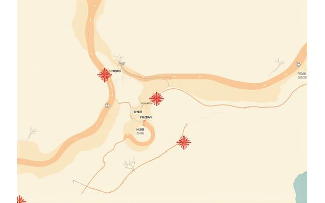 Mapa ilustrativo de Sevilla con puntos clave de entrega para arreglos funerarios, destacando tanatorios y cementerio.